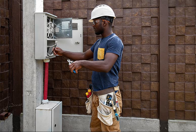 FGRNL electrician installing electrical infrastructure